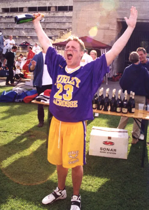 Celebrating with champagne